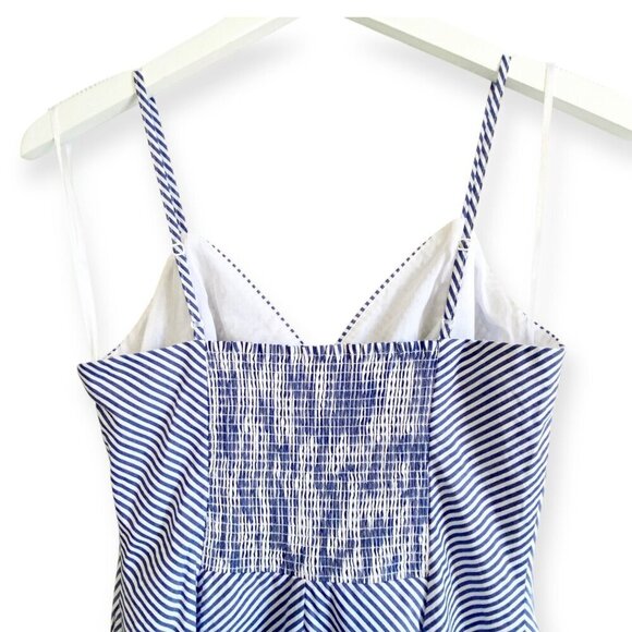 Chelsea28 Stripe Ruched Cotton Dress, size 2, Blue, White Stripe, New with tag - Picture 11 of 15
